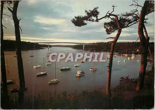 Moderne Karte La Bretagne Pittoresque entre Benodet et Ste Marine au Dessus de l'Odet Bateaux