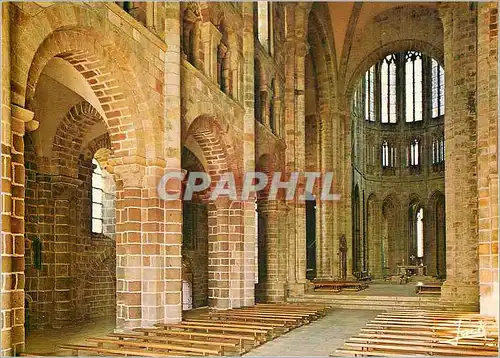 Cartes postales moderne Le Mont Saint Michel Merveille de l'Occident la Nef Romane de l'Eglise Abbatiale