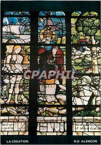 Cartes postales moderne Notre Dame Alencon la Creation (Detail) XVIe siecle
