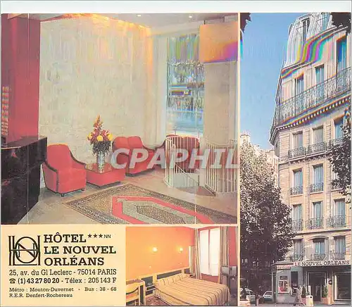 Moderne Karte Hotel du Nouvel Orleans Av du Gal Leclerc Paris