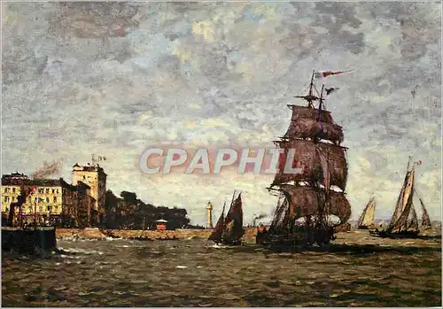 Cartes postales moderne Musee Eugene Boudin Honfleur Louis Alexandre Dubourg (1821 1892) Voiliers devant Honfleur 1887