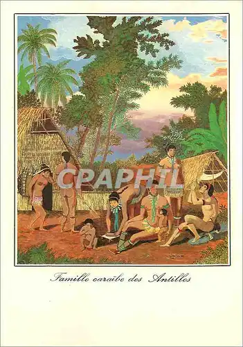 Moderne Karte Famille Caraibe des Antilles West Indies