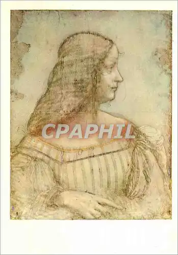 Moderne Karte Musee du Louvre Leonardo da Vinci Portrait d'Isabelle d'Estre