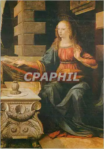 Cartes postales moderne Firenze Galerie Uffizi Leonardo da Vinci Anchiano (Vinci) Cloux 1519 Annonciation Detail
