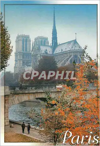 Moderne Karte Paris Le Pont de l'Archeveche et la Cathedrale Notre Dame