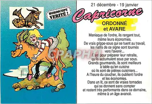 Moderne Karte Horoscope Verite 21 Dece 19 Janvier Capricorne Ordonne et Avare Chevre