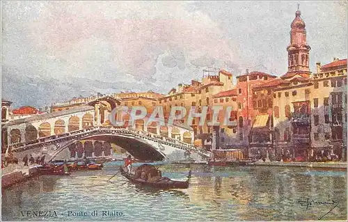 Cartes postales Venezia Ponte di Rialto Bateaux
