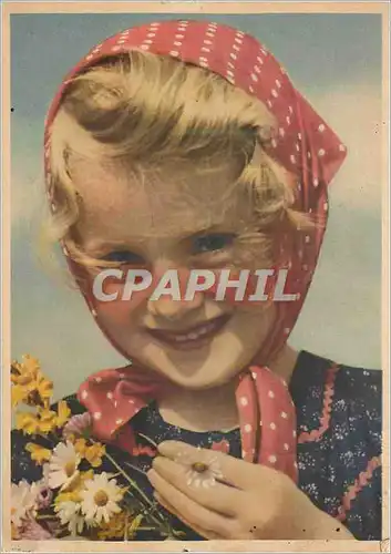 Cartes postales moderne Enfant Folklore Fleurs