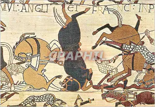 Cartes postales moderne Tapisserie de Bayeux Chevaux et Cavaliers Normands s'enchevetrent dans une Confusion Tragique