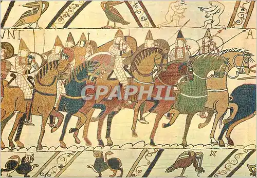 Moderne Karte Tapisserie de Bayeux La Cavalerie Normande s'ebranle