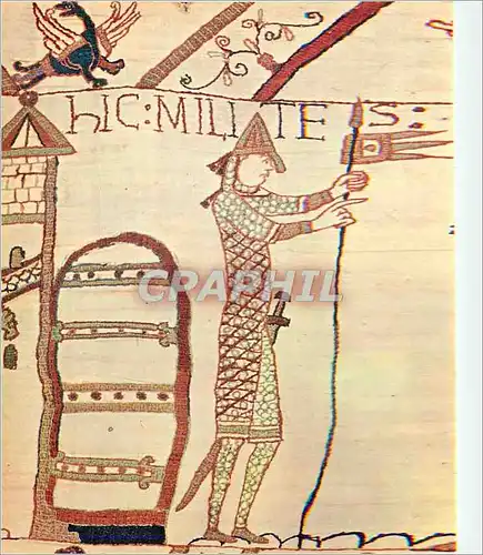 Moderne Karte Tapisserie de Bayeux Guillaume en tenue de Combat