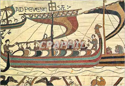 Moderne Karte Tapisserie de BayeuxLe Vaisseau ducal aborde a Pevensey