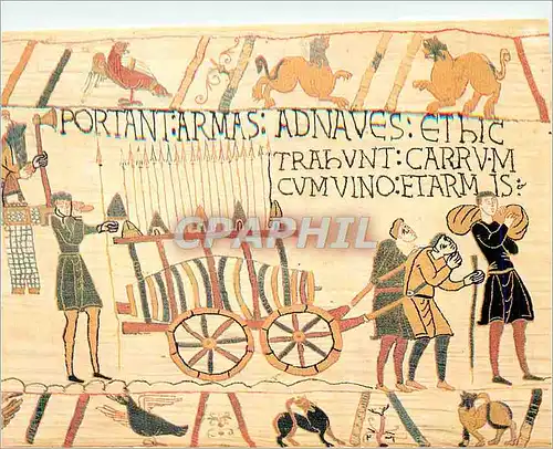 Cartes postales moderne Tapisserie de Bayeux Les Armes et le vin sont portes a Bord