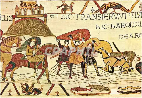 Cartes postales moderne Tapisserie de Bayeux XIeme Siecle L'Armee Normande Traverse le Couesnon a Hauteur du Mont Saint