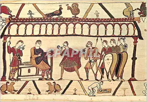 Cartes postales moderne Tapisserie de Bayeux XIeme Siecle En son Chateau Guillaume recoit Solennellement Harold