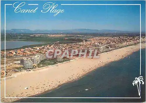 Moderne Karte Canet Plage (Pyrenees Orientales) La Cote Vermeille Vue aerienne