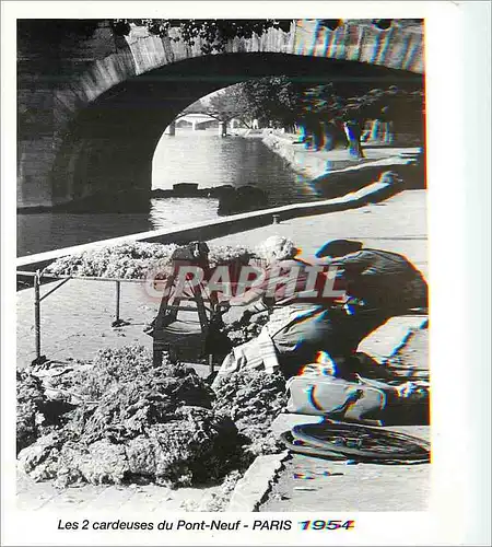 Cartes postales moderne Paris 1954 Les 2 cardeuses du Pont Neuf Numi Carta 1999 Palais Omnisport Paris Bercy Maurice Bon