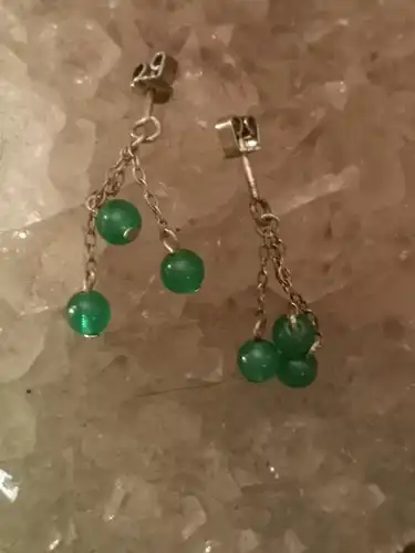 Jade - Ohrringe in 835er Silber