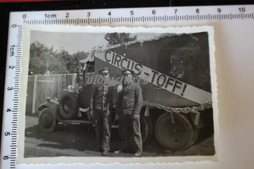 tolles altes Foto - Zirkus Töff ??  Circus-Töff! - LKW mit Tigerbild - 1935