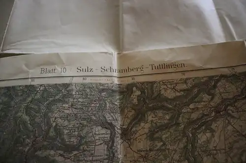 tolle alte Wanderkarte Württemberg Blatt 10 - Sulz Schramberg Tuttlingen 1931