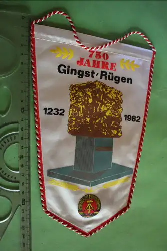 toller alter Wimpel 750 Jahre Gingst - Rügen 1982 - DDR