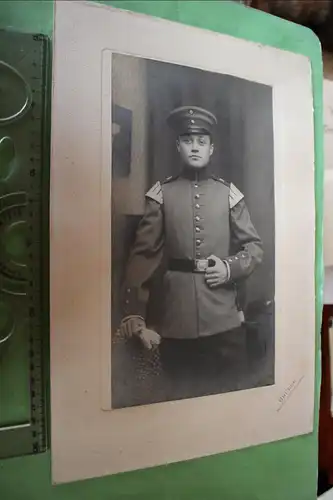tolles altes großes Portrait eines Soldaten - Musikkorps ? - Metz - 1910-1919