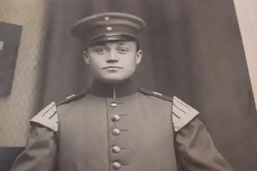 tolles altes großes Portrait eines Soldaten - Musikkorps ? - Metz - 1910-1919