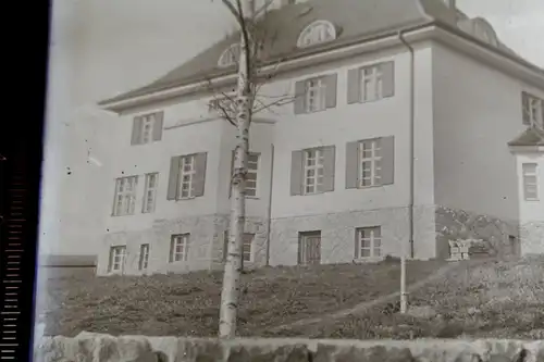 tolles altes Glasnegativ - großes Gebäude Haus Villa ??    - 1920-30 ?