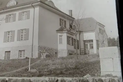 tolles altes Glasnegativ - großes Gebäude Haus Villa ??    - 1920-30 ?