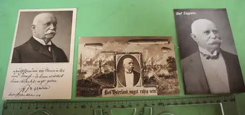 drei tolle alte Karten - Graf Zeppelin - Portraits und Luftschiffe 