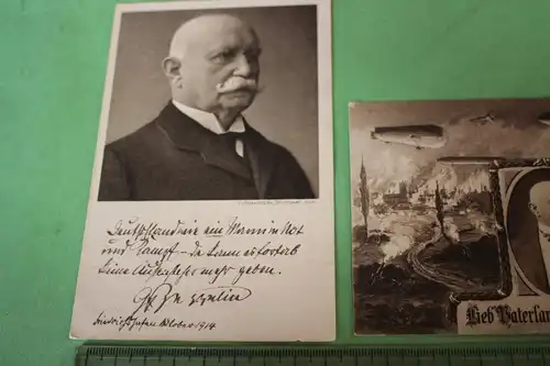 drei tolle alte Karten - Graf Zeppelin - Portraits und Luftschiffe