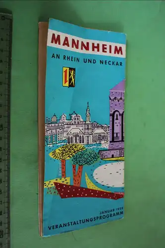 Tolles altes Veranstaltungsprogramm Mannheim - Januar 1958 mit Stadtplan