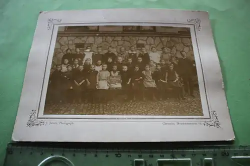 tolles altes Klassenfoto - Mädchenschule  Kriegsjahr 1918 - Plaue-Bernsdorf