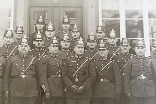 zwei tolle alte Glasnegative - Gruppenfoto Polizisten Tschako  - 1910-20 ???