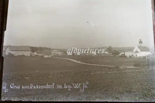 tolles altes Glasnegativ  - Patersdorf im bayr. Wald   - 20-30er Jahre