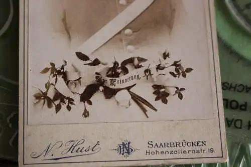 tolles altes CDV-Foto - Soldat mit weissen Brustgurt ? - Saarbrücken