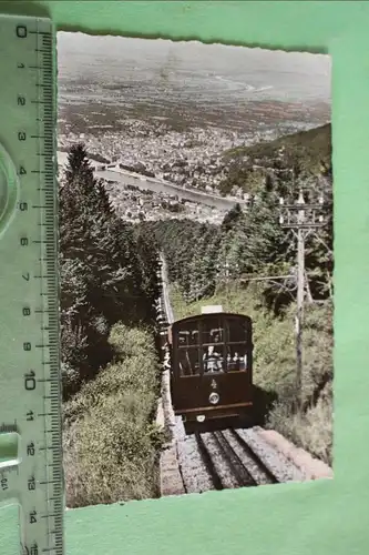 tolle alte Karte- Königsstuhl - Bergbahn - Blick auf Heidelberg - 1954