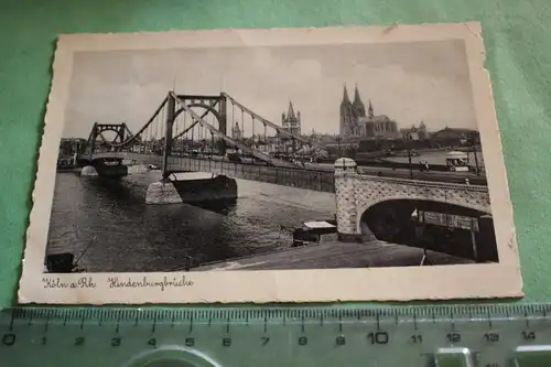 tolle alte Karte - Köln am Rhein  - Hindenburgbrücke - 1935