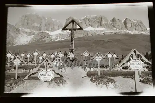 tolles altes Negativ - Ehrenfriedhof  Dolomiten ? 4. Tiroler Jäger-Regiment 1915