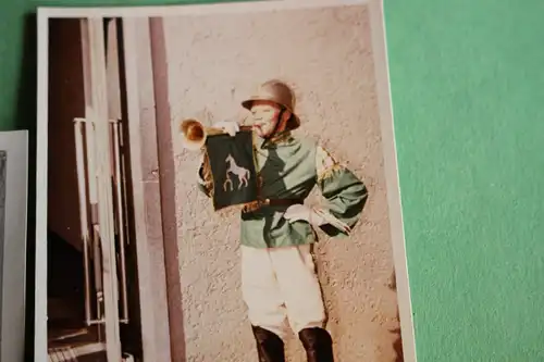 drei tolle alte Fotos - Junge in Uniform - Reiter  Reitverein ? Pferd