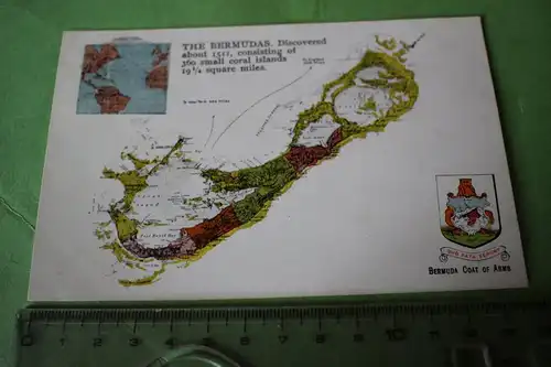 tolle alte Karte Bermuda Inseln  1937