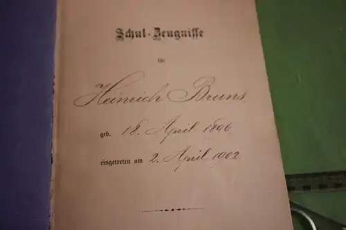 tolles altes Zeugnisheft - Volksschule an der Calvinstr. - Bremen ? 1902