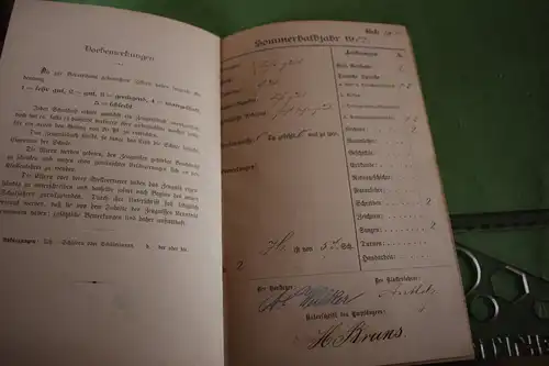 tolles altes Zeugnisheft - Volksschule an der Calvinstr. - Bremen ? 1902