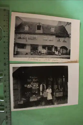 zwei tolle alte Fotos - Geschäft Laden Gebäude - Dillingen 1910 u. 1928 