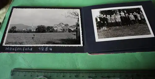 Tolles altes kleines Album mit 19 Fotos - Bundesbahnschule Henfenfeld  Waggon