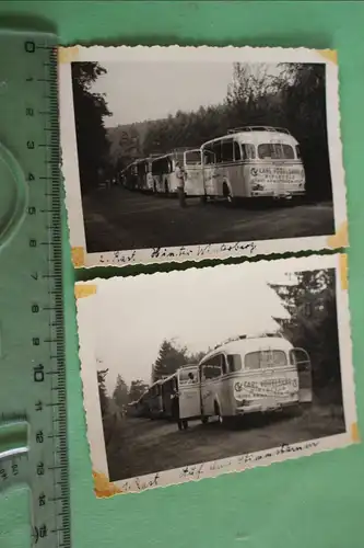 drei tolle alte Fotos - Oldtimer Busse Ausflug Firma Carl Vogelsang Bielefeld