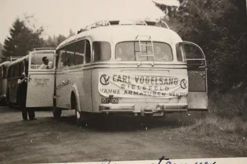 drei tolle alte Fotos - Oldtimer Busse Ausflug Firma Carl Vogelsang Bielefeld