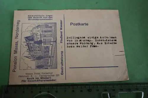 tolle altes Postkarte - Ganzsache ? - Pension Maass, Norderney - 1936