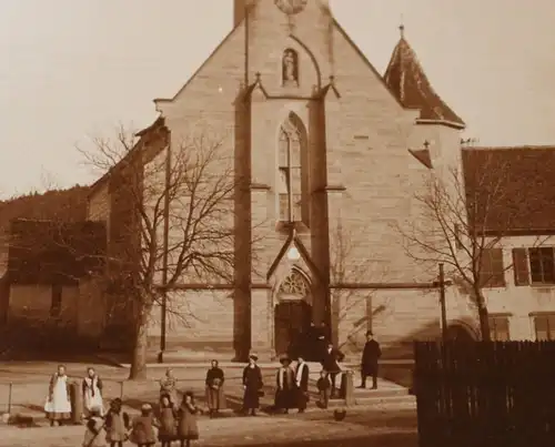 tolles altes Foto - Gebäude Dorfkirche in ???dorf - 1913
