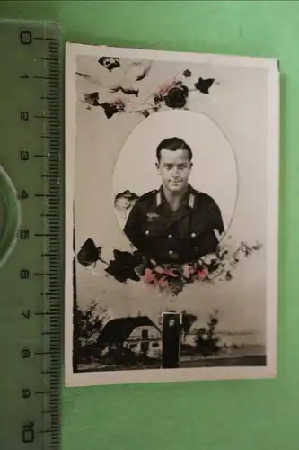tolles altes Foto - Fotomontage - Portrait eines Soldaten für seine Liebste 
